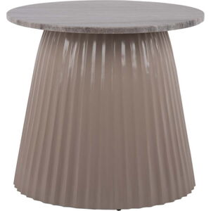 Světle hnědý mramorový kulatý konferenční stolek ø 45 cm Luscious – Leitmotiv
