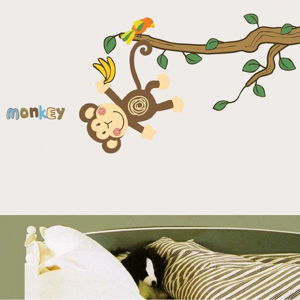 Nástěnná samolepka Ambiance Monkey and Tree
