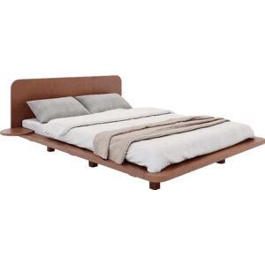 Hnědá dvoulůžková postel z bukového dřeva 140x200 cm Japandic – Skandica