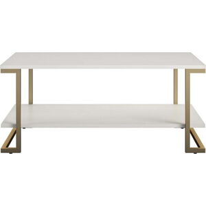 Konferenční stolek v bílo-zlaté barvě CosmoLiving by Cosmopolitan Camila, 105,7 x 45 cm