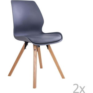 Sada 2 šedých židlí House Nordic Rana