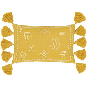 Žlutý bavlněný dekorativní povlak na polštář Westwing Collection Huata, 30 x 50 cm