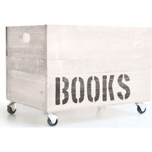 Bílá dřevěná krabice na knihy Really Nice Things Books