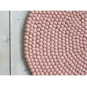 Pastelově červený kuličkový vlněný koberec Wooldot Ball Rugs, ⌀ 140 cm