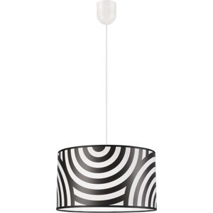 Černobílé závěsné svítidlo s textilním stínidlem ø 35 cm Print – LAMKUR