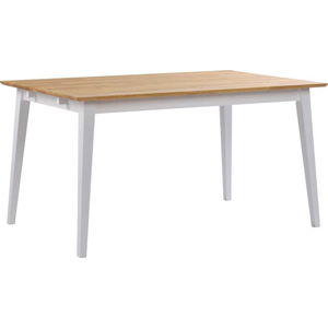 Dubový jídelní stůl s bílými nohami Rowico Mimi, 140 x 90 cm