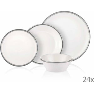 24dílný set porcelánového nádobí Mia Halos Silver