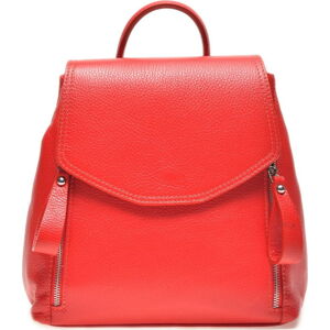 Červený kožený batoh Carla Ferreri