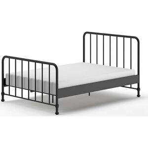 Černá kovová jednolůžková postel s roštem 140x200 cm BRONXX – Vipack