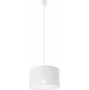 Bílé závěsné svítidlo s textilním stínidlem ø 35 cm Vivian – LAMKUR