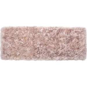 Světle hnědý koberec z ovčí vlny Royal Dream Zealand Long, 70 x 190 cm