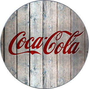 Skleněná podložka pod hrnec Wenko Coca-Cola Wood, ø 20 cm