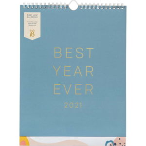 Nástěnný modrý kalendář Busy B, 13 stran