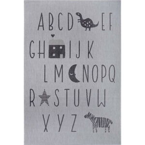 Šedý dětský koberec Ragami Letters, 200 x 290 cm