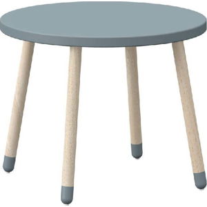 Modrý dětský stolek s nohami z jasanového dřeva Flexa Play, ø 60 cm