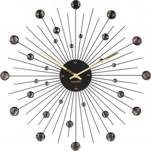 Nástěnné hodiny z krystalů černé barvy Karlsson Sunburst