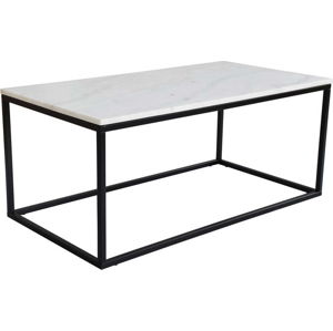 Bílý mramorový konferenční stolek s podnožím v černé barvě RGE Marble