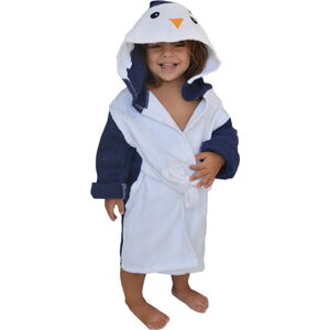 Bílo-modrý bavlněný dětský župan velikost L Penguin - Rocket Baby