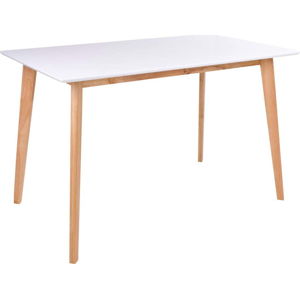 Jídelní stůl s bílou deskou loomi.design Vojens, délka 120 cm
