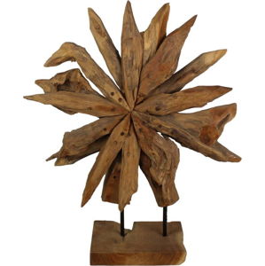 Dekorace z neopracovaného teakového dřeva HSM collection Sunflower, 40 x 50 cm