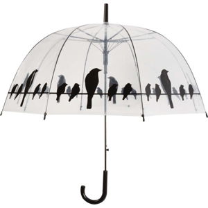 Transparentní větruodolný holový deštník Ambiance Birds, ⌀ 83 cm