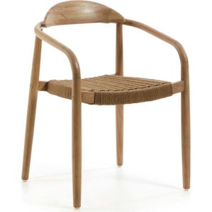 Dřevěná židle s béžovým sedákem La Forma Glynis