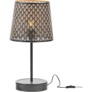 Černá stolní lampa WOOOD Kars, ø 28 cm