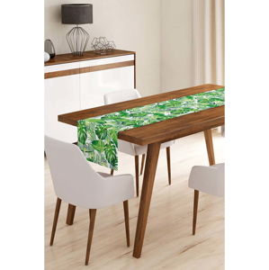 Běhoun na stůl z mikrovlákna Minimalist Cushion Covers Green Jungle Leaves, 45 x 140 cm