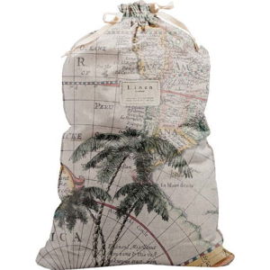 Látkový vak na prádlo s příměsí lnu Linen Couture Bag Palm Trees, výška 75 cm