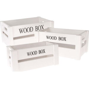 Dekorativní dřevěné úložné boxy v sadě 3 ks - Dakls