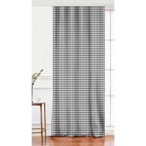 Černo-bílý závěs s příměsí bavlny Minimalist Home World, 140 x 260 cm