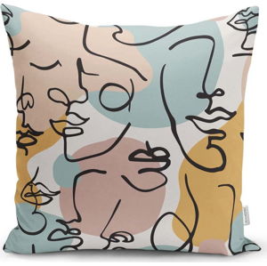 Povlak na polštář Minimalist Cushion Covers Drawing Face Colorful, 45 x 45 cm