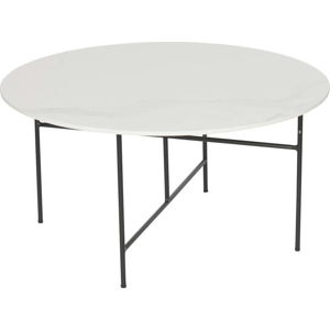 Bílý konferenční stůl s porcelánovou deskou WOOOD Vida, ⌀ 80 cm