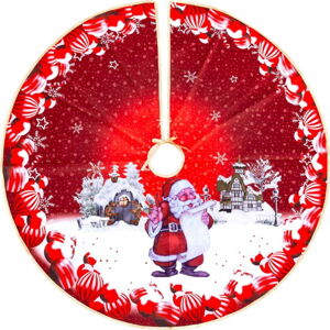 Červený kulatý koberec pod vánoční stromeček Casa Selección, ø 100 cm