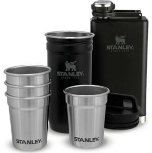 Černý nerezový set placatky a panáků 6 ks 250 ml – Stanley