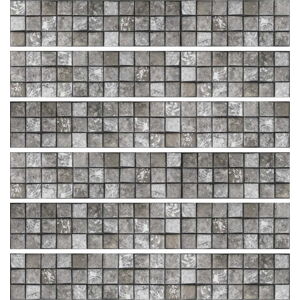 Sada 6 nástěnných samolepek Ambiance Stickers Friezes Tiles Stone, 5 x 30 cm
