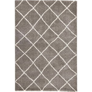 Hnědý koberec Mint Rugs Grid, 80 x 150 cm