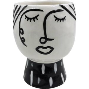 Černo-bílá porcelánová váza Mauro Ferretti Pot Face