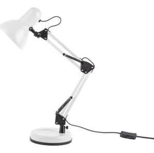 Bílá stolní lampa s černými detaily Leitmotiv Hobby, ø 12,5 cm