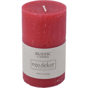 Červená svíčka Baltic Candles Rustic, výška 10 cm