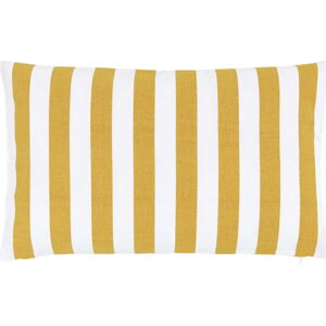 Bílo-žlutý bavlněný dekorativní povlak na polštář Westwing Collection Timon, 30 x 50 cm