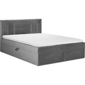 Šedá boxspring postel s úložným prostorem 140x200 cm Afra – Mazzini Beds