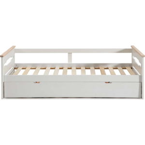 Bílá dětská postel z borovicového dřeva s výsuvným lůžkem 90x190 cm Elisa – Marckeric
