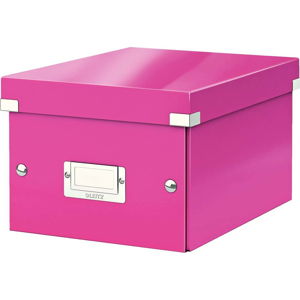 Růžová úložná krabice Leitz Universal, délka 28 cm