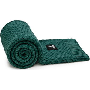 Tmavě zelená pletená dětská deka 80x100 cm – T-TOMI