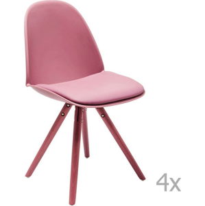 Sada 4 růžových jídelních židlí Kare Design CandyWorld