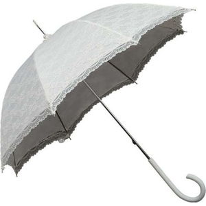 Bílý holový deštník Ambiance Falconetti Victorian Lace, ⌀ 85 cm