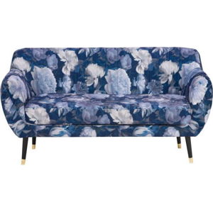 Modrá dvojmístná pohovka Mazzini Sofas Benito Floral