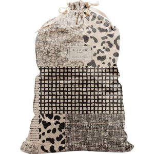 Látkový vak na prádlo s příměsí lnu Linen Couture Bag Leopard, výška 75 cm