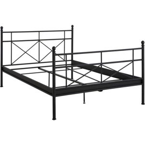Černá kovová dvoulůžková postel Støraa Tanja, 140 x 200 cm
